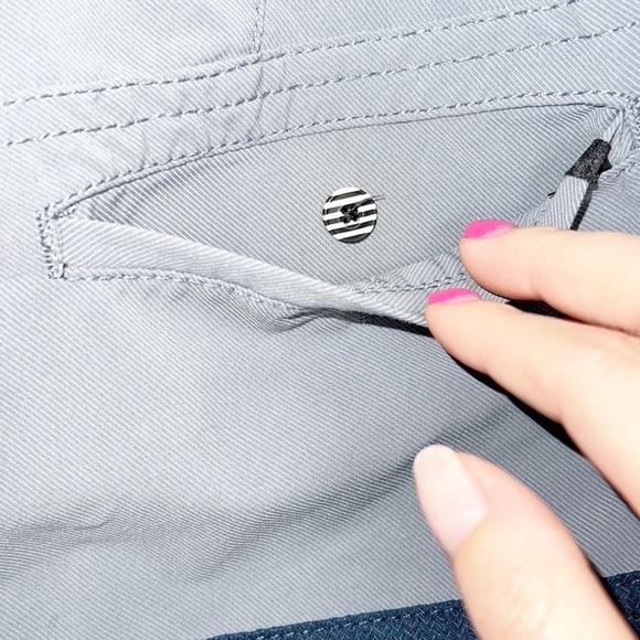 Hurley Boys Colorblock Gray And Navy Blue Board Shorts - Picture 12 of 14